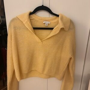 Topshop Sunny Yellow V-Neck Sweater